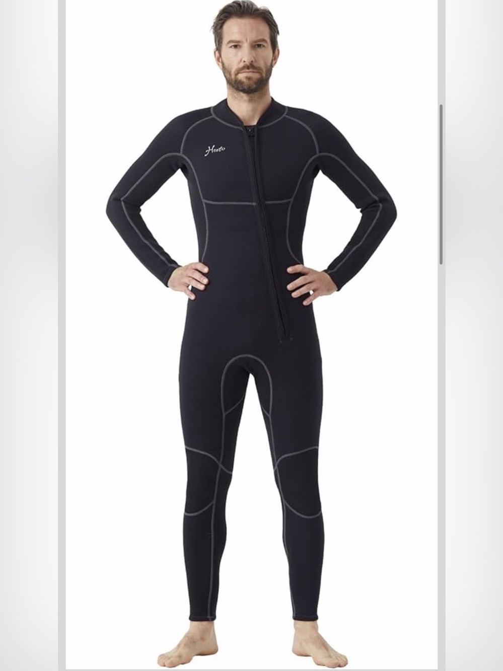 Hevto Men’s 3/2mm Front zip Neoprene Wetsuit